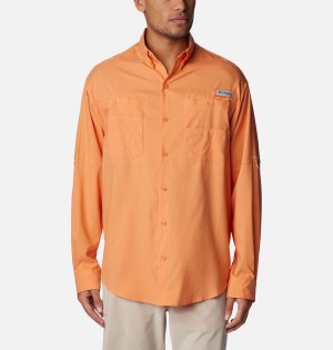 Columbia PFG Tamiami II Long Sleeve Men's Shirt Orange | TBIUMP-365