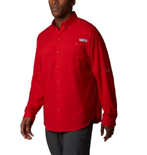 Columbia PFG Tamiami II Long Sleeve Men's Shirt Red | DAUOQL-520