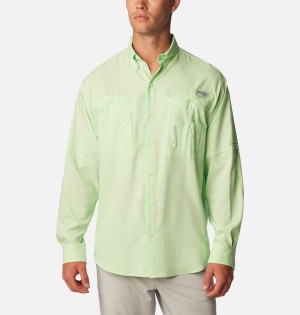 Columbia PFG Tamiami II Long Sleeve Men's Shirt Green | OJTRVF-690