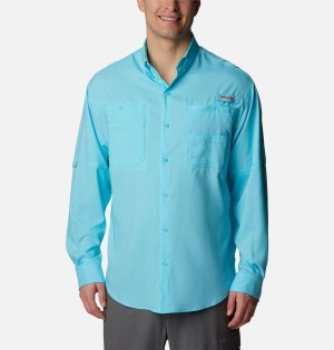 Columbia PFG Tamiami II Long Sleeve Men's Shirt Blue | ZSFBUQ-796