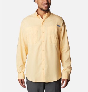 Columbia PFG Tamiami II Long Sleeve Men's Shirt Yellow | KUDMVG-604