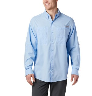 Columbia PFG Tamiami II Long Sleeve Men's Shirt Blue | QEGRBN-763