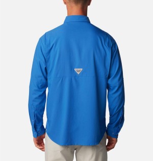 Columbia PFG Tamiami II Long Sleeve Men's Shirt Blue | FEMXAL-649