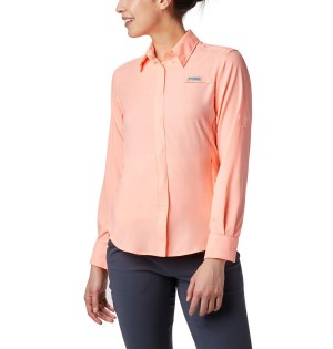 Columbia PFG Tamiami II Long Sleeve Women's Shirt Orange | AJVGKE-036