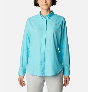Columbia PFG Tamiami II Long Sleeve Women's Shirt Blue | RZDGCN-628
