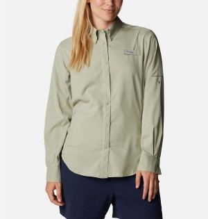 Columbia PFG Tamiami II Long Sleeve Women's Shirt Green | KGCQDT-845