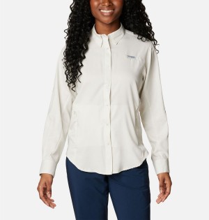 Columbia PFG Tamiami II Long Sleeve Women's Shirt White | STVHAN-470