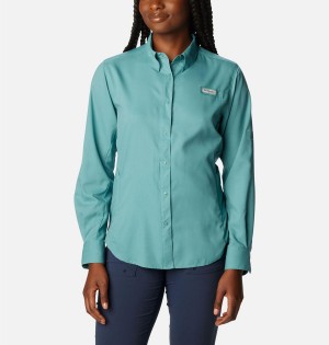 Columbia PFG Tamiami II Long Sleeve Women's Shirt Turquoise | HKGAND-982
