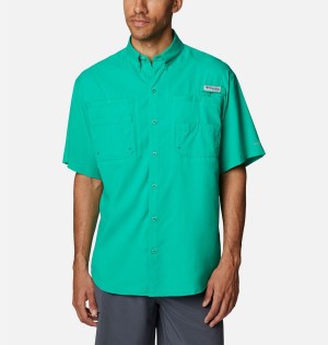 Columbia PFG Tamiami II Short Sleeve Men's Shirt Green | DNGLBJ-754