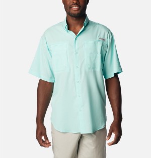 Columbia PFG Tamiami II Short Sleeve Men's Shirt Turquoise | UQIVYO-265