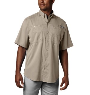 Columbia PFG Tamiami II Short Sleeve Men's Shirt Khaki | CHDINK-968