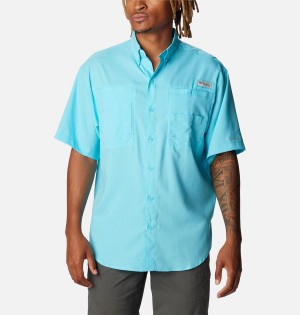 Columbia PFG Tamiami II Short Sleeve Men's Shirt Blue | EWZDMF-457