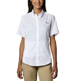 Columbia PFG Tamiami II Short Sleeve Women's Shirt White | QNFIHM-402