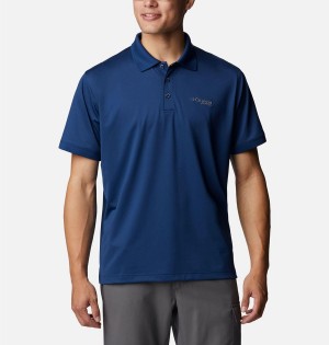Columbia PFG Tamiami Men's Polo Shirt Blue | NXRPHK-013