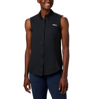 Columbia PFG Tamiami Sleeveless Women's Tank Top Black | IXDHPS-702