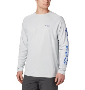 Columbia PFG Terminal Deflector Long Sleeve Men's T-Shirt Grey | OACYGW-617