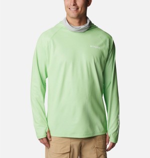 Columbia PFG Terminal Deflector Zero Men's Hoodie Green | ZPOCHB-025
