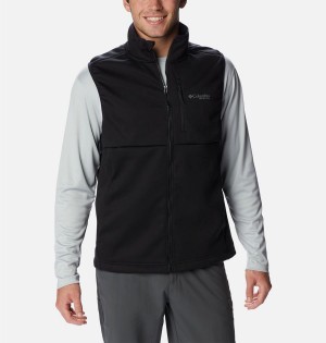 Columbia PFG Terminal Stretch Softshell Men's Vest Black | ULHGXK-563