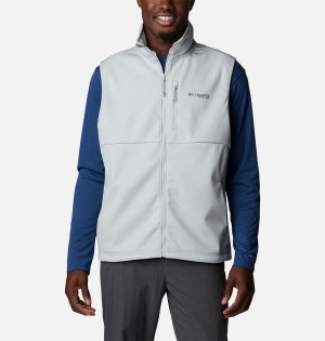 Columbia PFG Terminal Stretch Softshell Men's Vest Grey | VTALKP-356