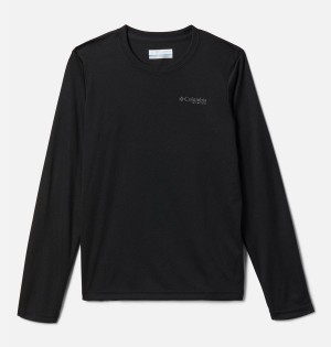 Columbia PFG Terminal Tackle Fish Flag Long Sleeve Kids' T-Shirt Black | TJCEVU-382
