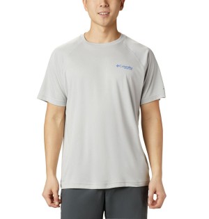 Columbia PFG Terminal Tackle Heather Short Sleeve Men's T-Shirt Grey | LHZAFN-170