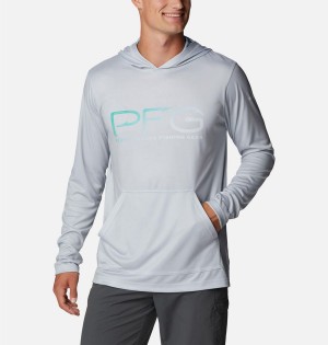 Columbia PFG Terminal Tackle Hooks Men's Hoodie Grey | PKTGIU-946