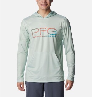 Columbia PFG Terminal Tackle Hooks Men's Hoodie Green | GHOXTN-782