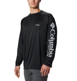 Columbia PFG Terminal Tackle Long Sleeve Men's T-Shirt Black | NUGSYB-689
