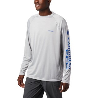 Columbia PFG Terminal Tackle Long Sleeve Men's T-Shirt Grey | VBKYOS-825