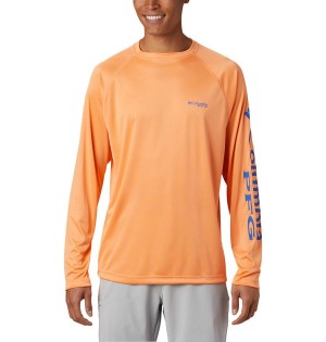Columbia PFG Terminal Tackle Long Sleeve Men's T-Shirt Orange | ZETLWB-562