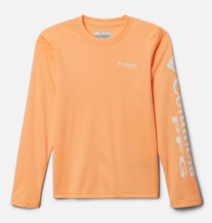 Columbia PFG Terminal Tackle Long Sleeve Kids' T-Shirt Orange | XERTPZ-708