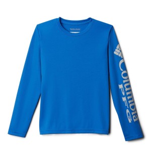 Columbia PFG Terminal Tackle Long Sleeve Kids' T-Shirt Blue | PFUCQD-238