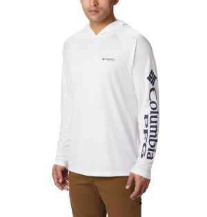 Columbia PFG Terminal Tackle Men's Hoodie White | HWLSYA-098