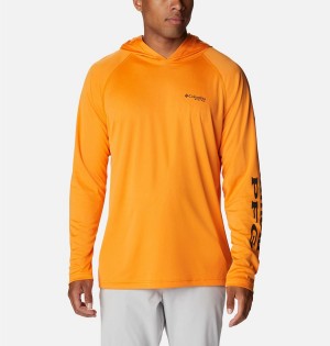 Columbia PFG Terminal Tackle Men's Hoodie Orange | EORHAY-951