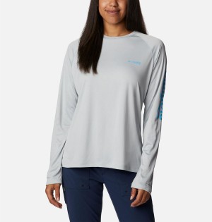 Columbia PFG Tidal II Long Sleeve Women's T-Shirt Grey | KOGWIE-158
