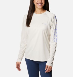 Columbia PFG Tidal II Long Sleeve Women's T-Shirt Beige | RWMVGF-789