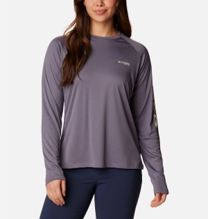 Columbia PFG Tidal II Long Sleeve Women's T-Shirt Purple | TRIYCQ-936