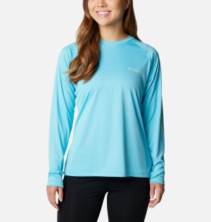 Columbia PFG Tidal II Long Sleeve Women's T-Shirt Blue | OKDGNY-375