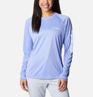 Columbia PFG Tidal II Long Sleeve Women's T-Shirt Purple | ZOBWUY-369