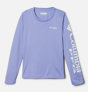 Columbia PFG Tidal Long Sleeve Kids' T-Shirt Purple | XZDCJY-801