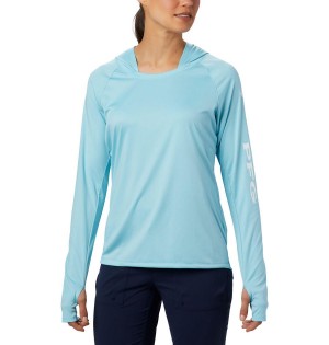 Columbia PFG Tidal Tee Women's Hoodie Blue | YIMDXT-235