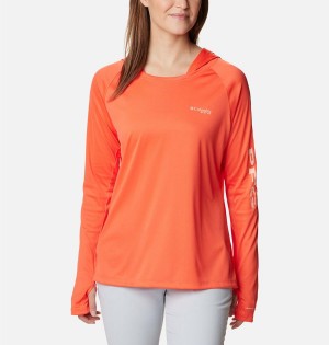 Columbia PFG Tidal Tee Women's Hoodie Coral | TUSGKN-107