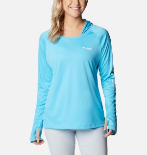 Columbia PFG Tidal Tee Women's Hoodie Turquoise | YLGJDM-592