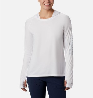 Columbia PFG Tidal Tee Women's Hoodie White | RDNEMP-573