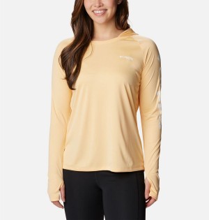 Columbia PFG Tidal Tee Women's Hoodie Yellow | HWVSFJ-315