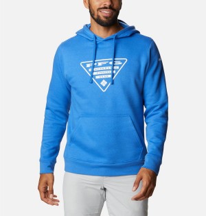 Columbia PFG Triangle II Men's Hoodie Blue | FSWGAR-906