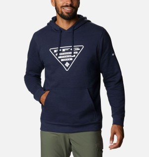 Columbia PFG Triangle II Men's Hoodie Navy | KIEZPH-651