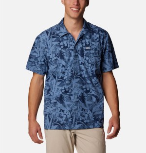 Columbia PFG Trollers Best Short Sleeve Men's Shirt Blue | WBZAES-485