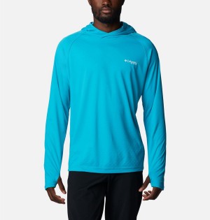 Columbia PFG Zero Rules Ice Men's Hoodie Turquoise | SAZORT-920