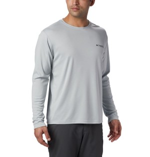 Columbia PFG Zero Rules Long Sleeve Men's T-Shirt Grey | NMLXJT-956